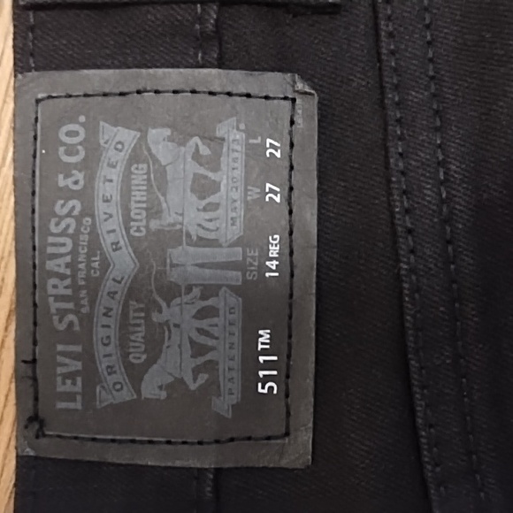 Levi's Boy's 511 Slim Fit Jeans | 14 Reg (W27xL27) | Black - Picture 6 of 6